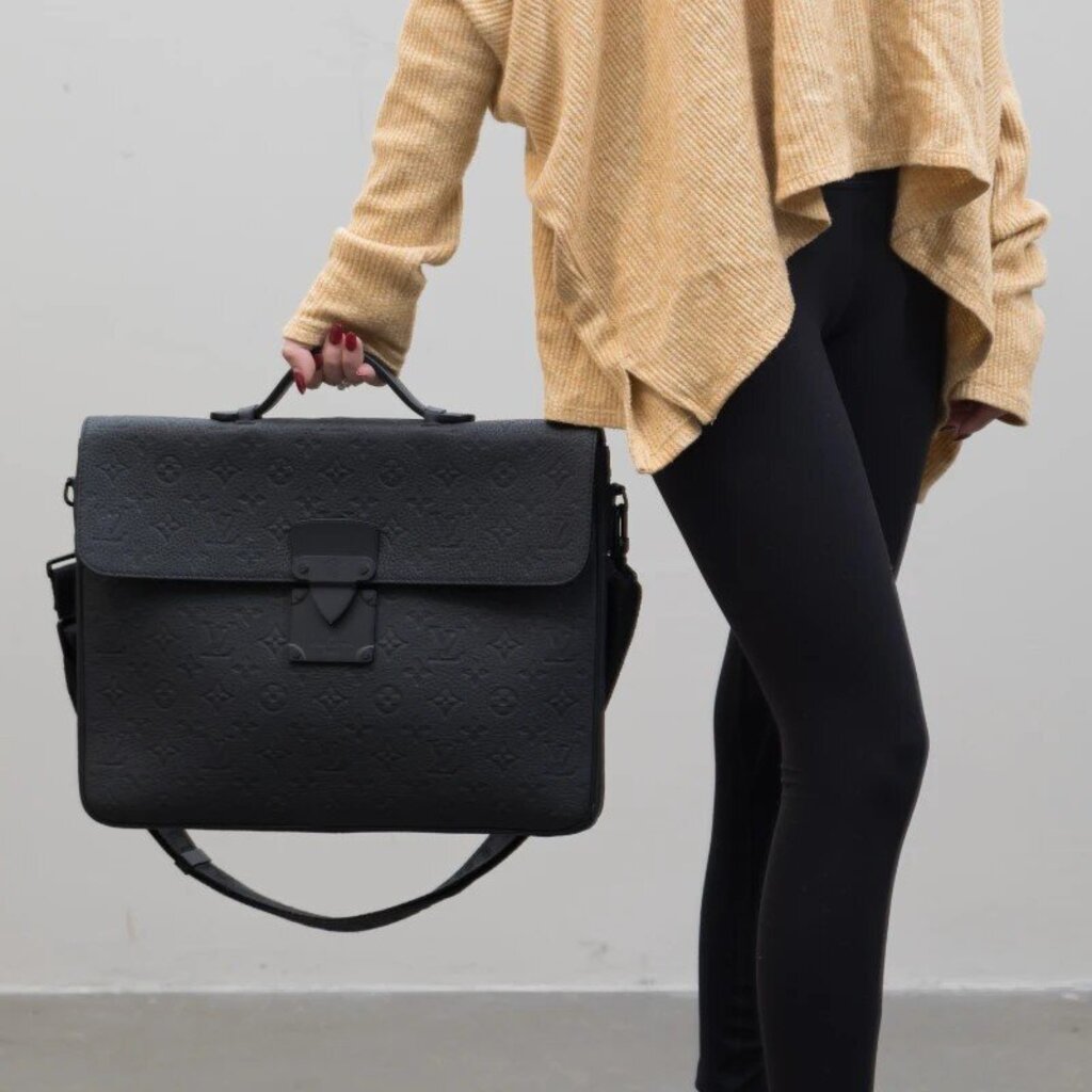 Louis Vuitton S Lock Black Briefcase