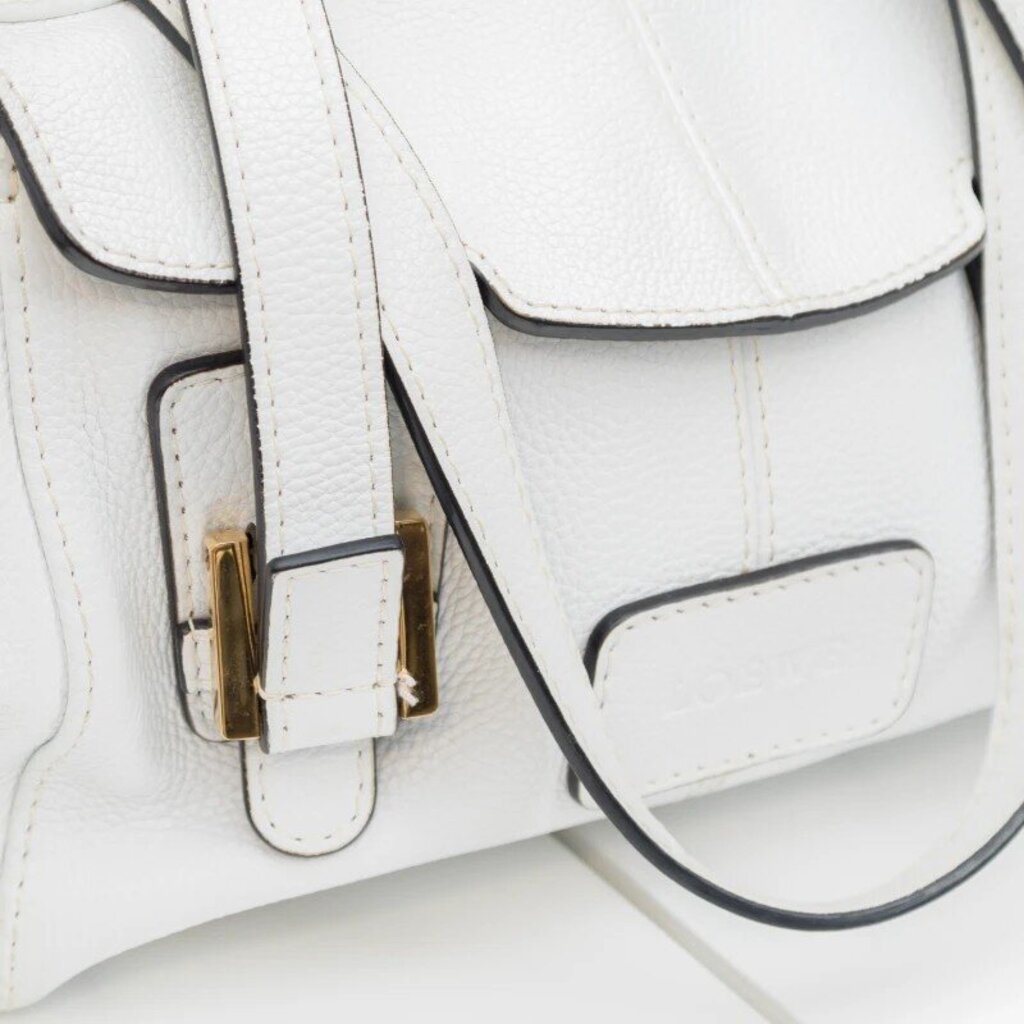 Loewe White Leather Logo Embossed Handbag