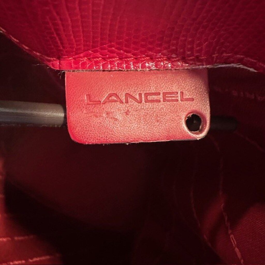 Lancel Red Elsa Sellier Bucket Bag W/ Pouch