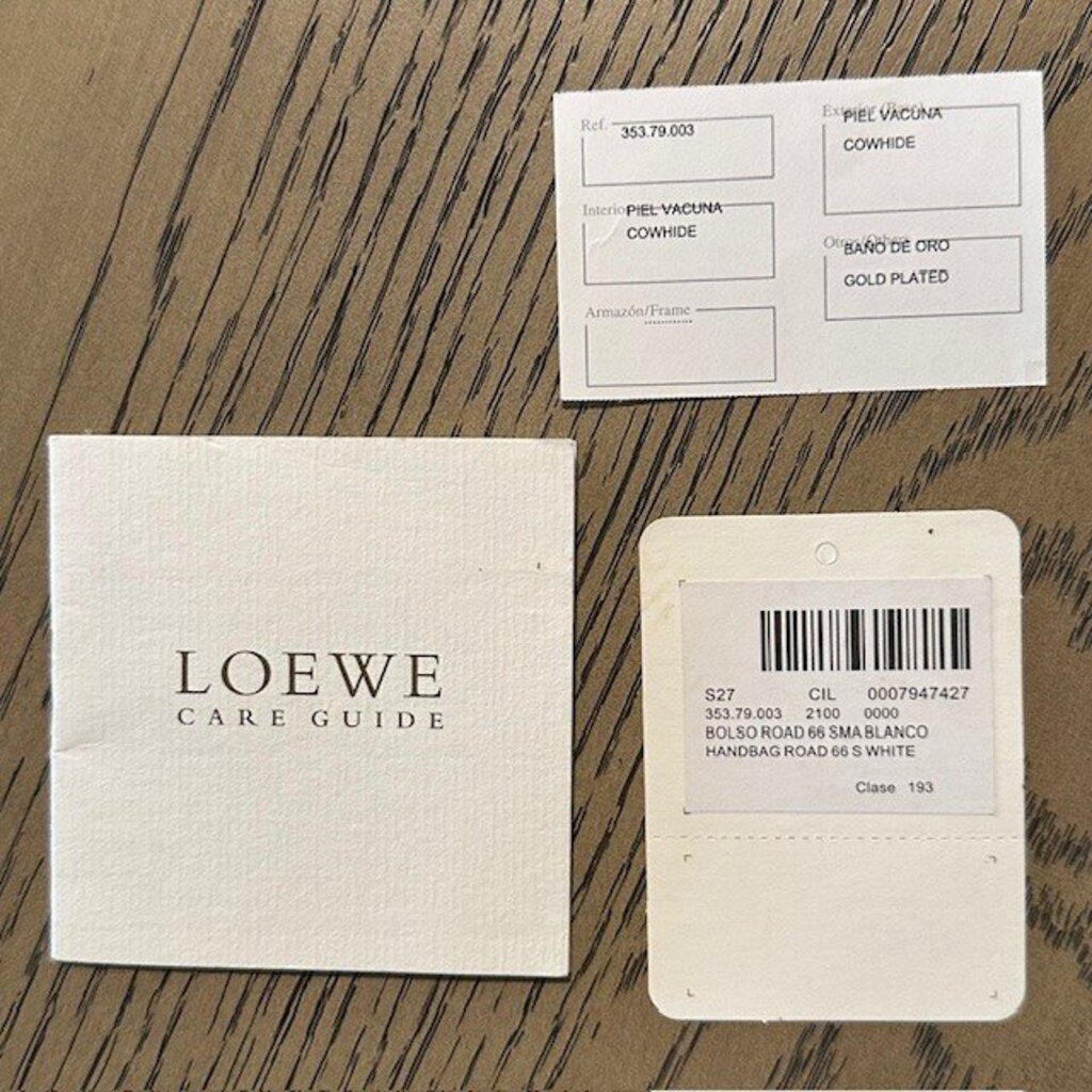 Loewe White Leather Logo Embossed Handbag