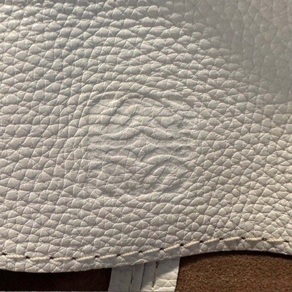 Loewe White Leather Logo Embossed Handbag