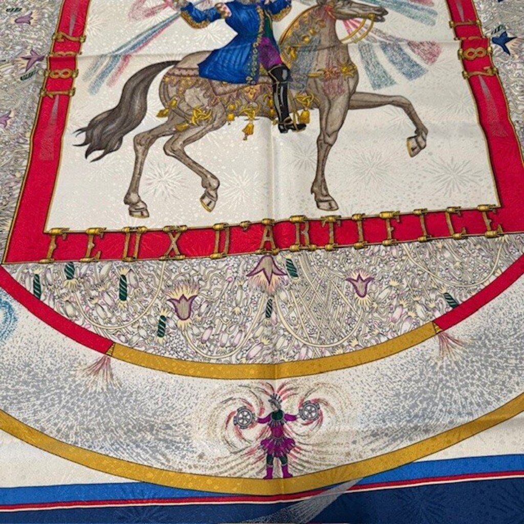 Hermes Feux D'artifice Vintage Silk Scarf- 90cm