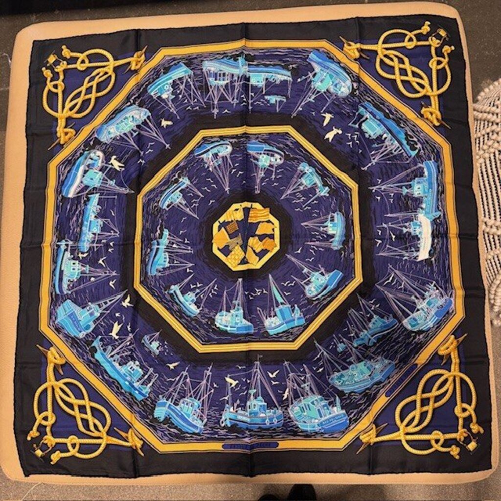 Hermes Retour De Peche Vintage Silk Scarf- 90cm