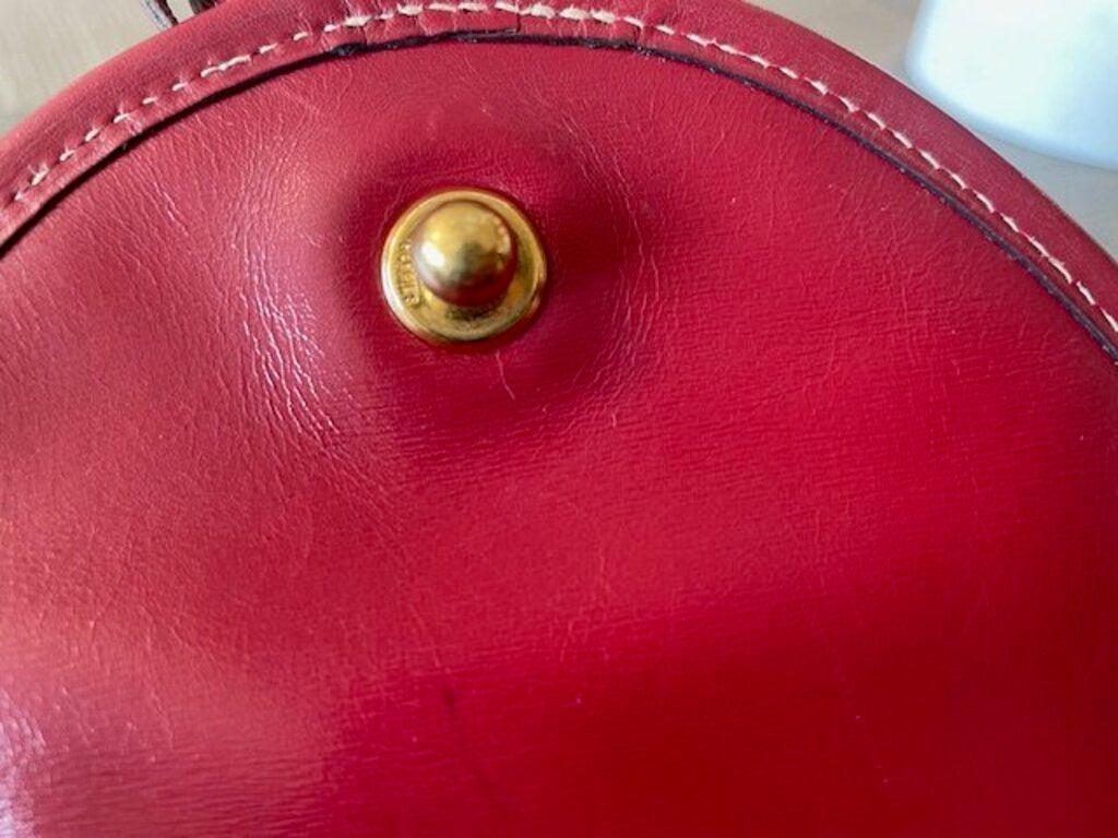 Hermes Vintage Red Box Calf Tassel Flap Shoulder Bag