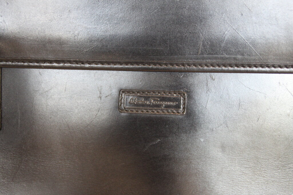 Salvatore Ferragamo Black Leather Briefcase