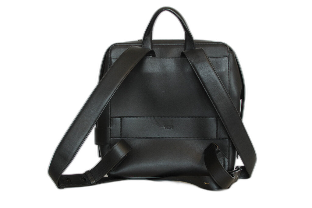 Tumi Black Leather Maren Morgan Sleek Backpack