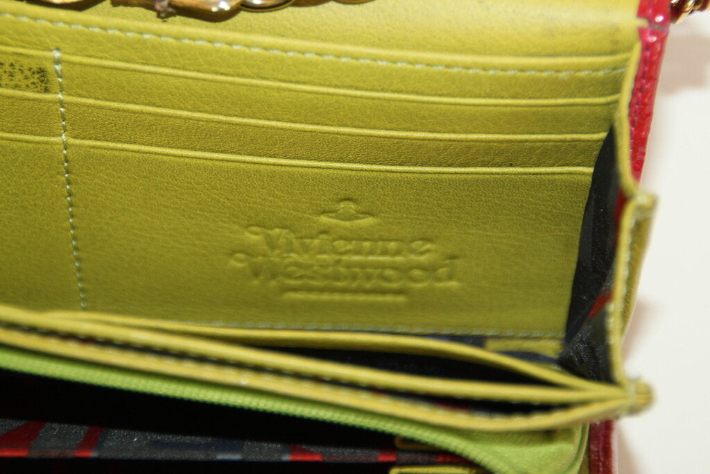 Vivienne Westwood Trifold Red Patent Leather Wallet