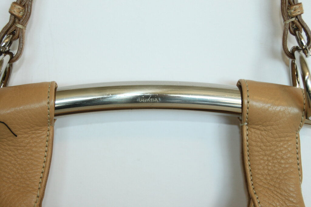 Prada Vitello Daino Metal Bart Top Handle Bag
