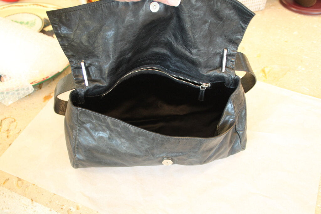 Jil Sander Black Leather Shoulder Bag