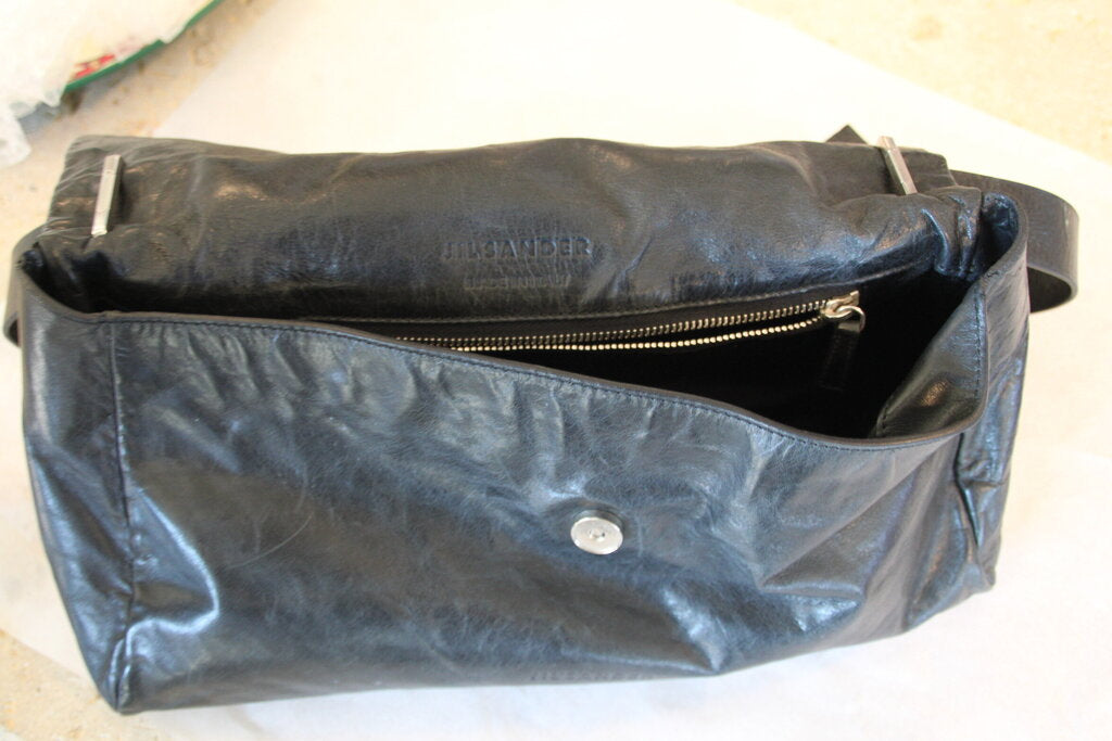 Jil Sander Black Leather Shoulder Bag