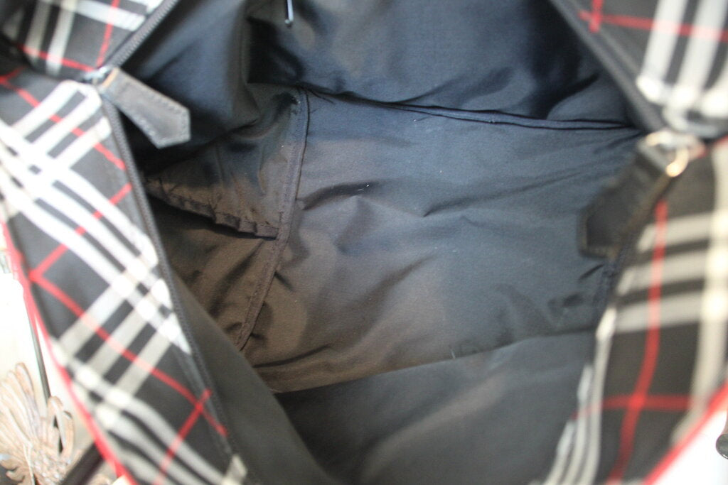 Burberrys Blue Label Red Nylon Tote Bag