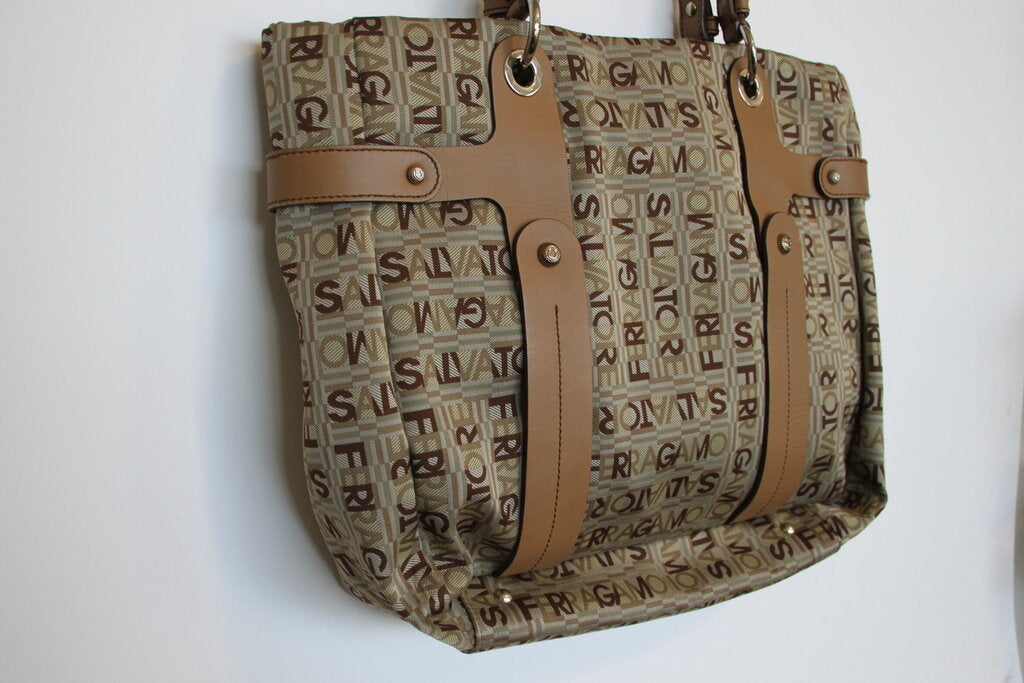 Salvatore Ferragamo Sigaro Canvas Handbag