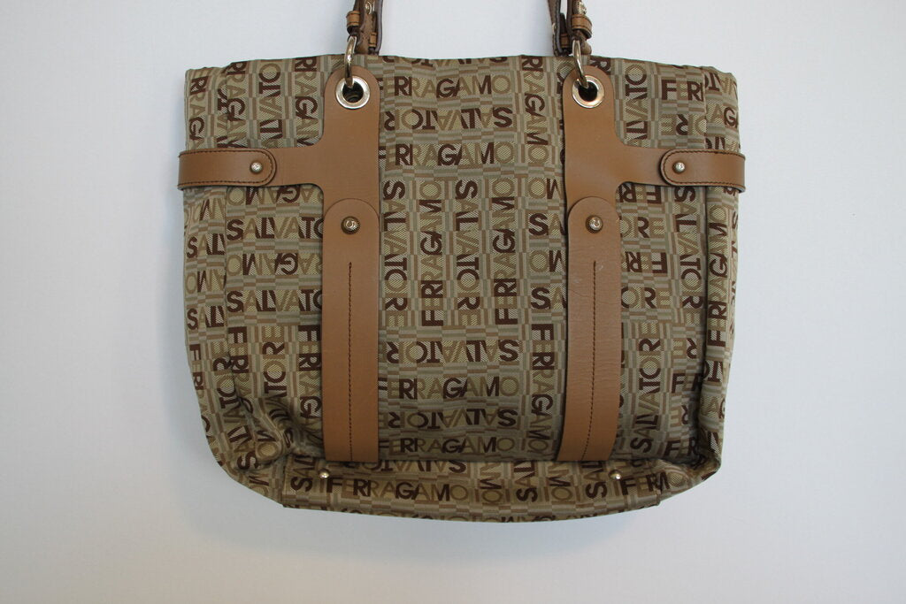 Salvatore Ferragamo Sigaro Canvas Handbag