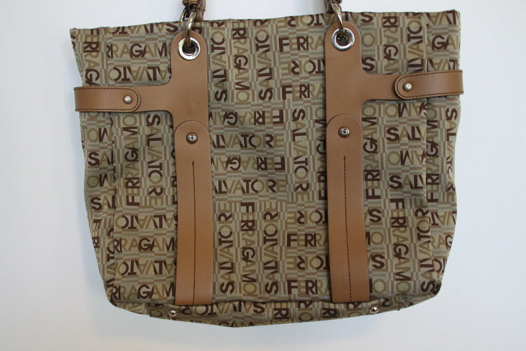 Salvatore Ferragamo Sigaro Canvas Handbag