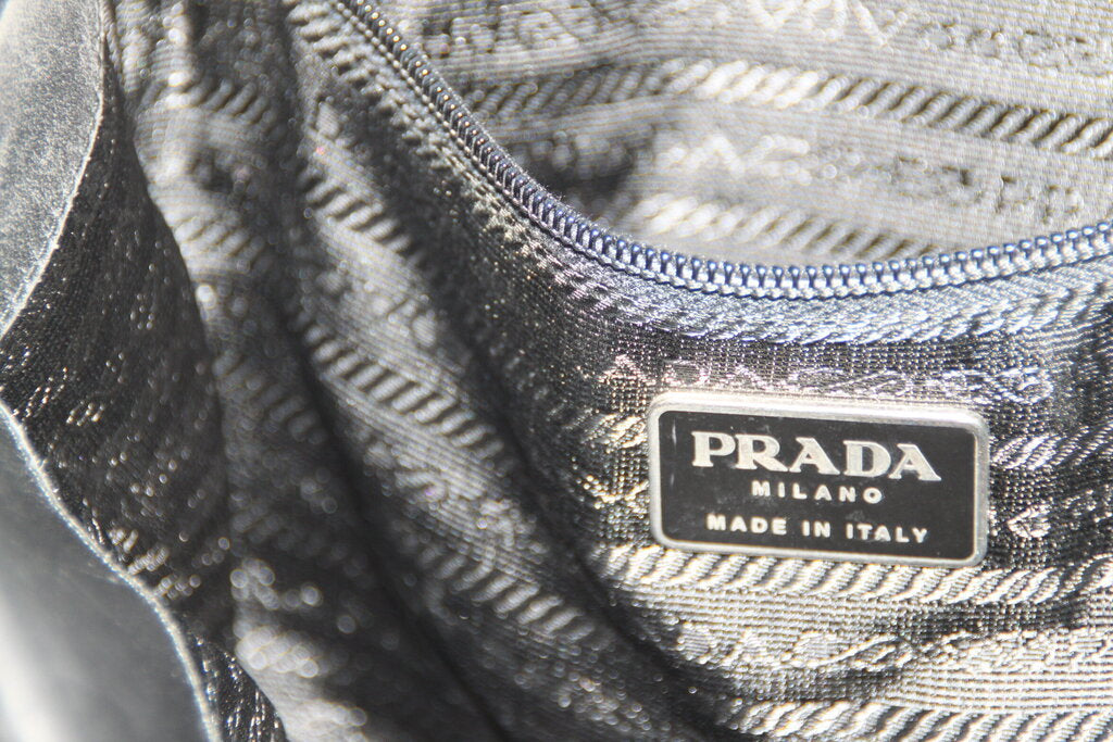 Vintage Prada Black Leather Tote Bag