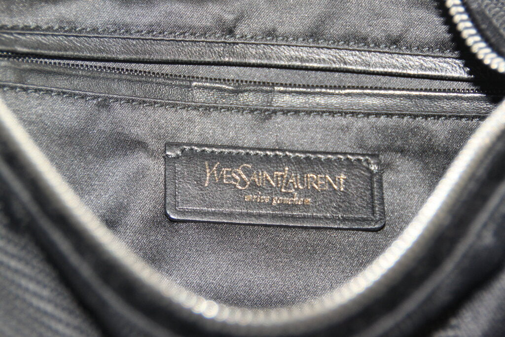 Yves Saint Laurent Black Nylon Canvas Shoulder Bag