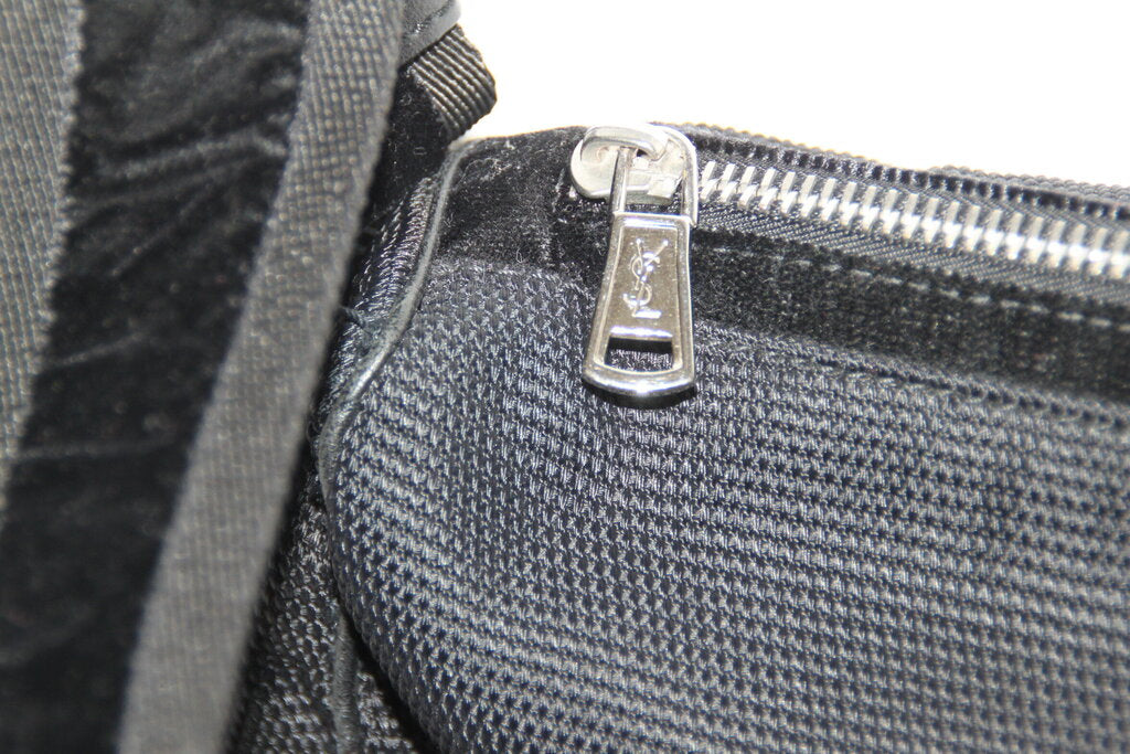 Yves Saint Laurent Black Nylon Canvas Shoulder Bag