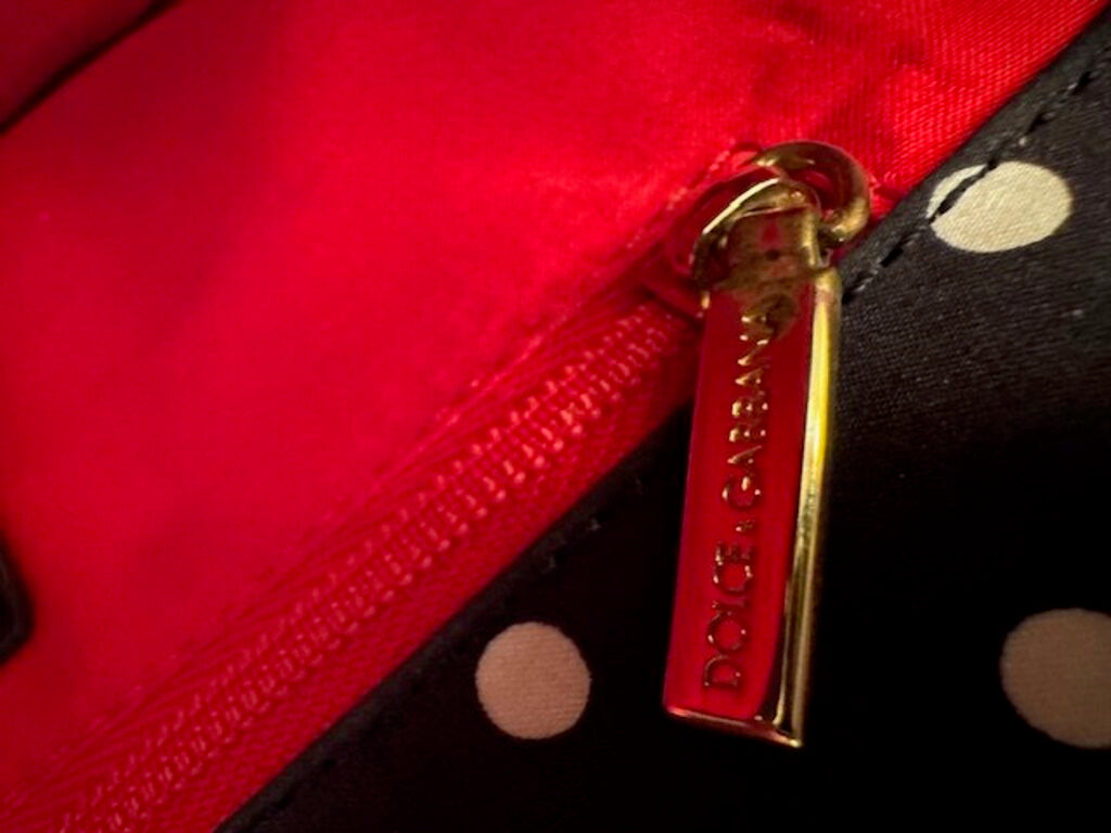 Dolce & Gabbana Polka Dot Satin Clutch