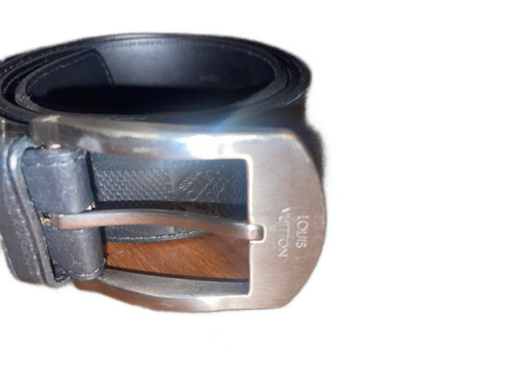 Louis Vuitton Damier Black Leather Belt - 95/38
