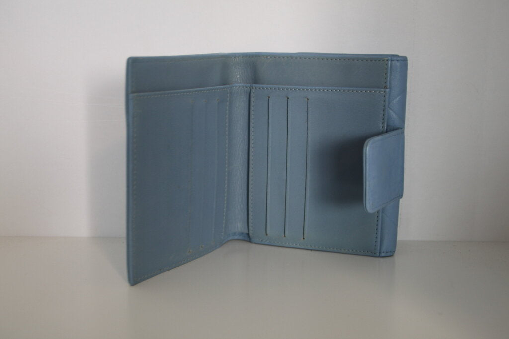 Chanel Matelasse Blue Leather Bifold Wallet