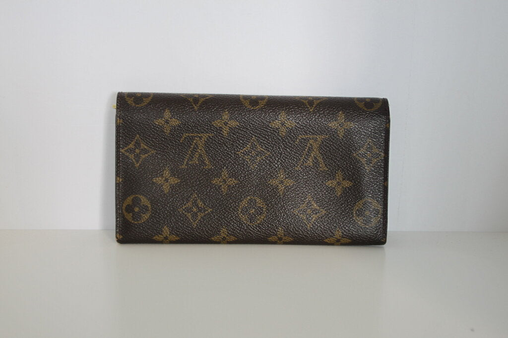 Louis Vuitton Monogram Canvas Grained Leather Sarah Wallet
