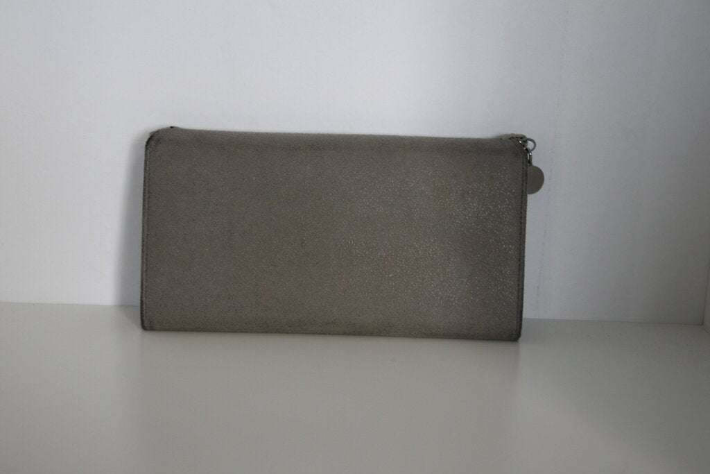 Stella McCartney Falabella Light Grey Faux Suede Continental Wallet