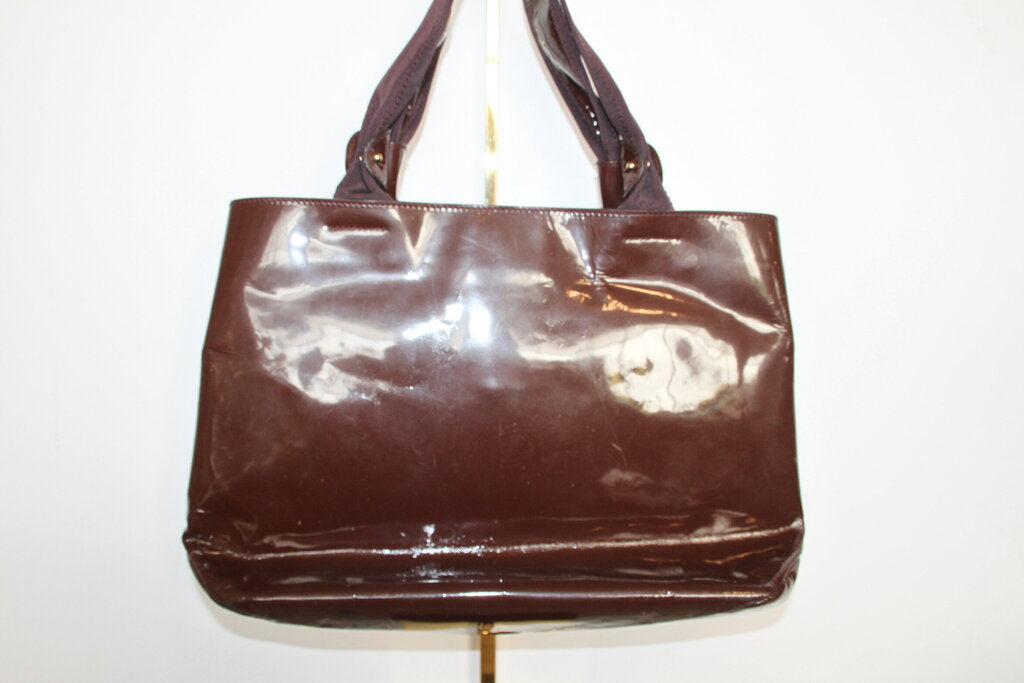 Salvatore Ferragamo Selene Oxblood Patent Calf Leather Tote Bag