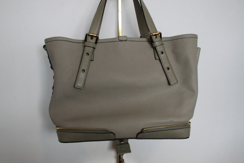 Chloe Ellen Light Gray Leather Tote Bag