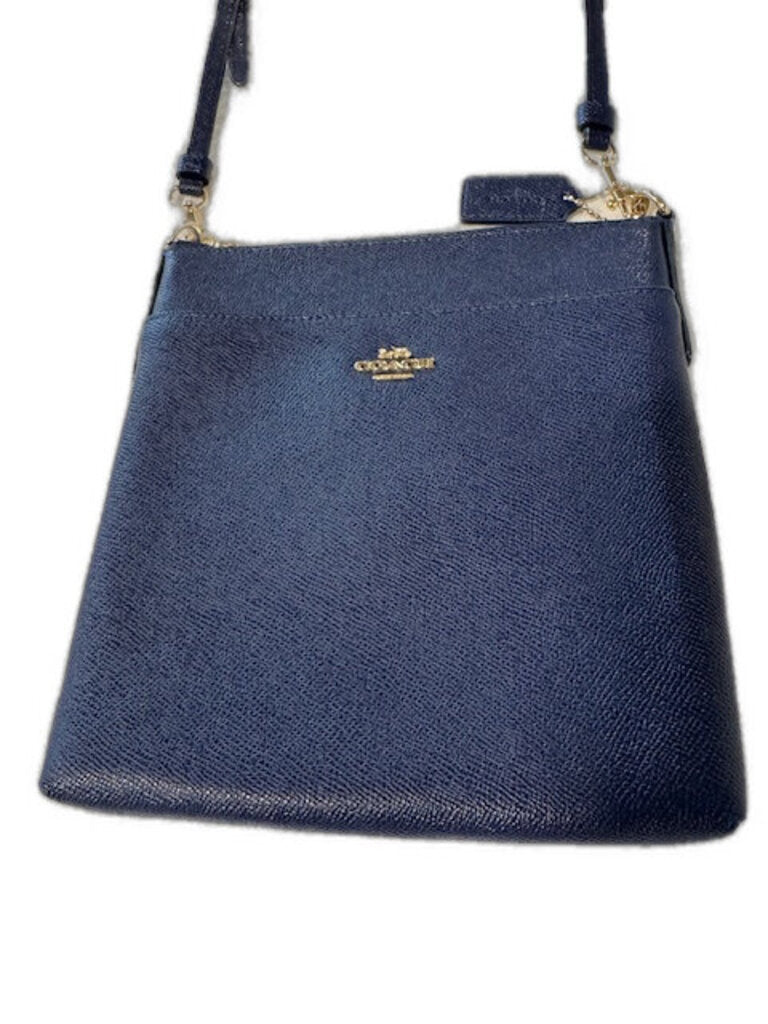 Coach Kitt Messenger Deep Blue Crossgrain Leather Crossbody Bag